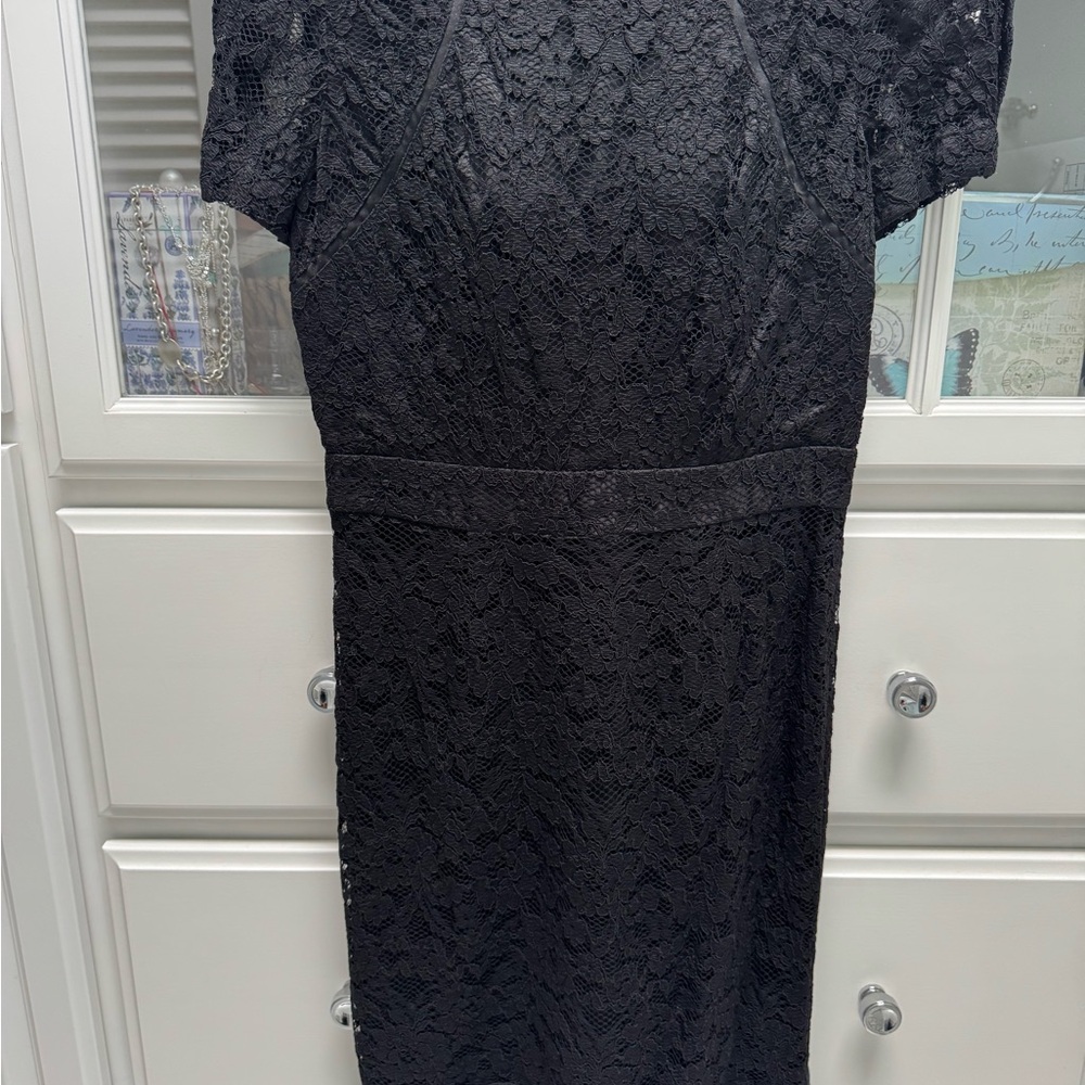 Tory Burch Black Lace Midi Dress 4
